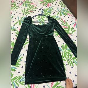 Long sleeve sequin Hunter green Dress